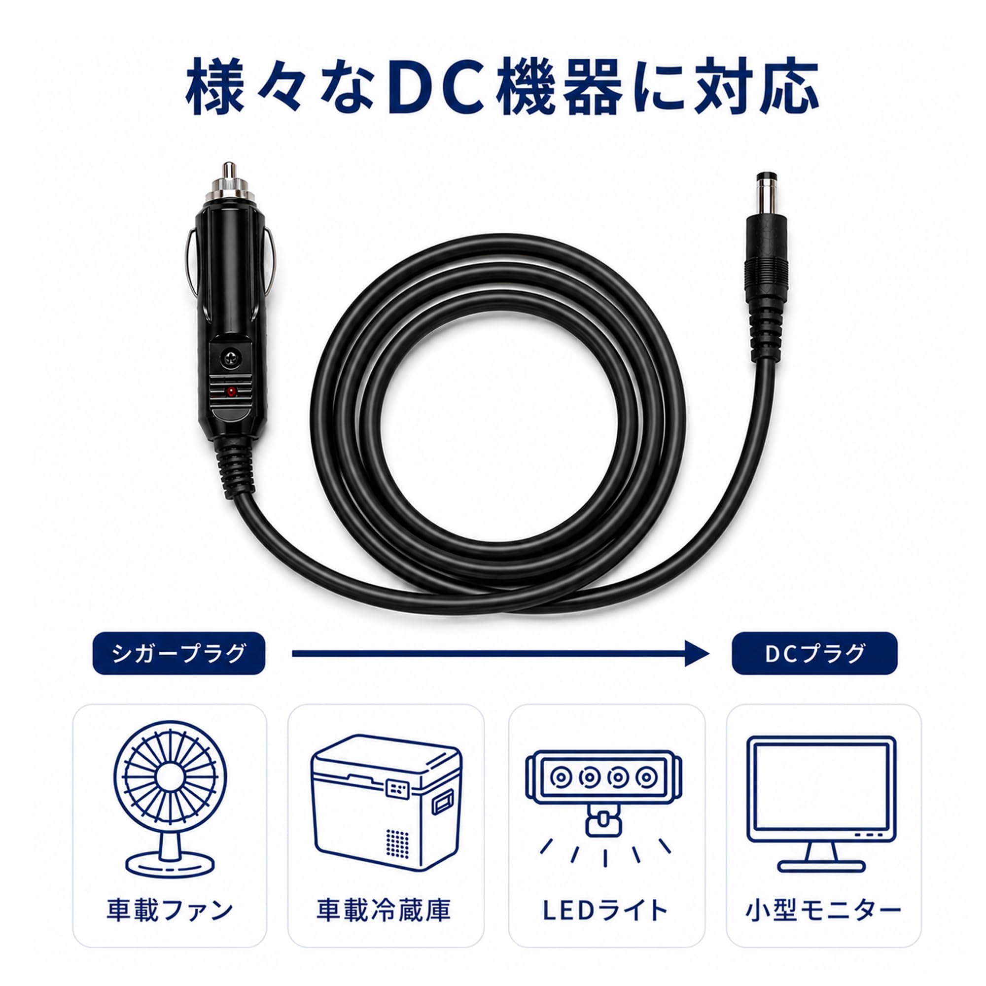 Amazon.co.jp: Basicest DC 12V 5.5mm 2.1mm シシガーソケット充電